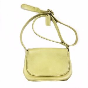 Green Leather Authentic Coach Crossbody Purse